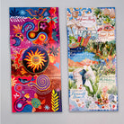 Two colorful event itineraries on a gray background