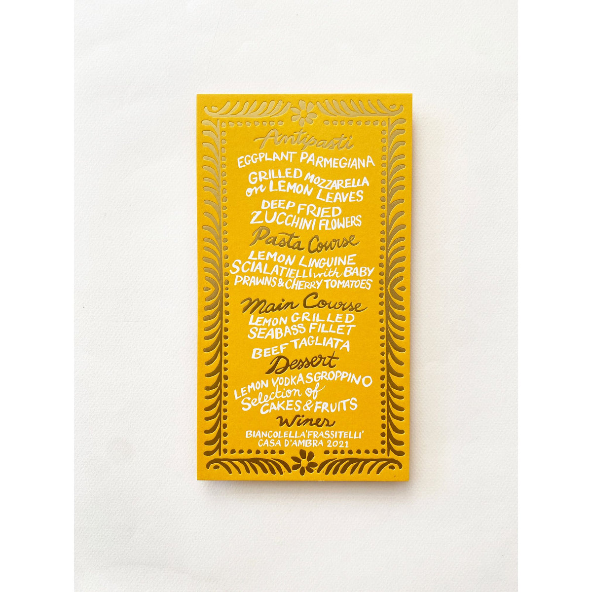 Marigold | Menu – Potesta Designs Shop