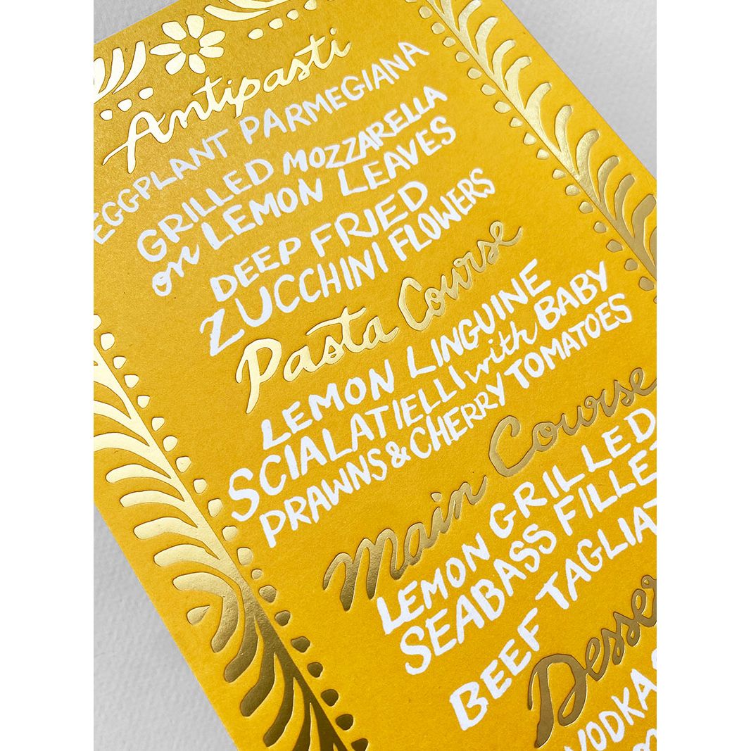 Marigold | Menu – Potesta Designs Shop